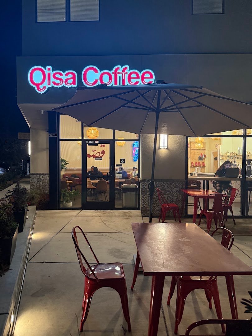 Storefront of Qisa Coffee, specialty coffee shop in Sacramento
