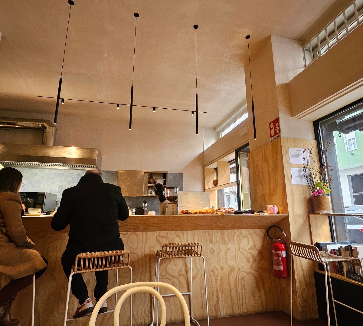 Interior of CASAMARRO', specialty coffee shop in Milan