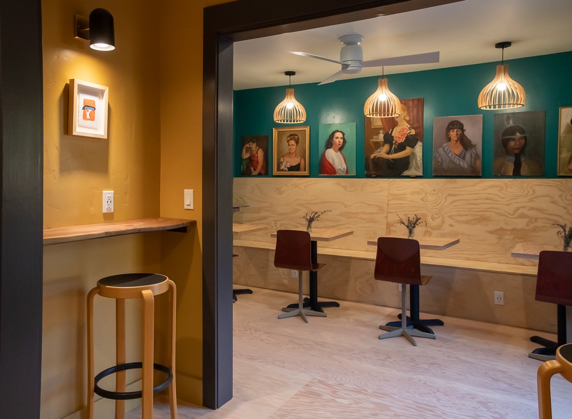 Interior of Lefty's Coffee Co., specialty coffee shop in Santa Barbara