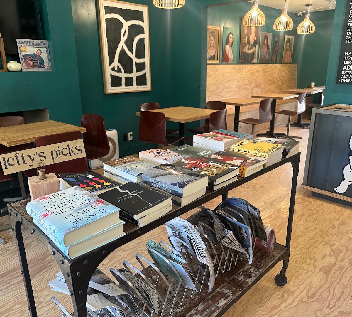Interior of Lefty's Coffee Co., specialty coffee shop in Santa Barbara