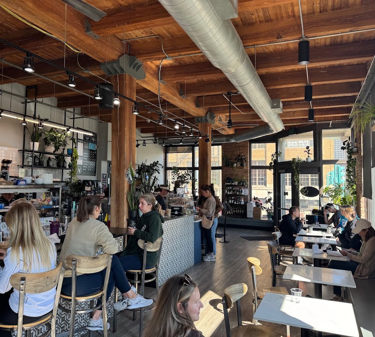 Interior of Valentine Coffee Roasters Third Ward, specialty coffee shop in Milwaukee