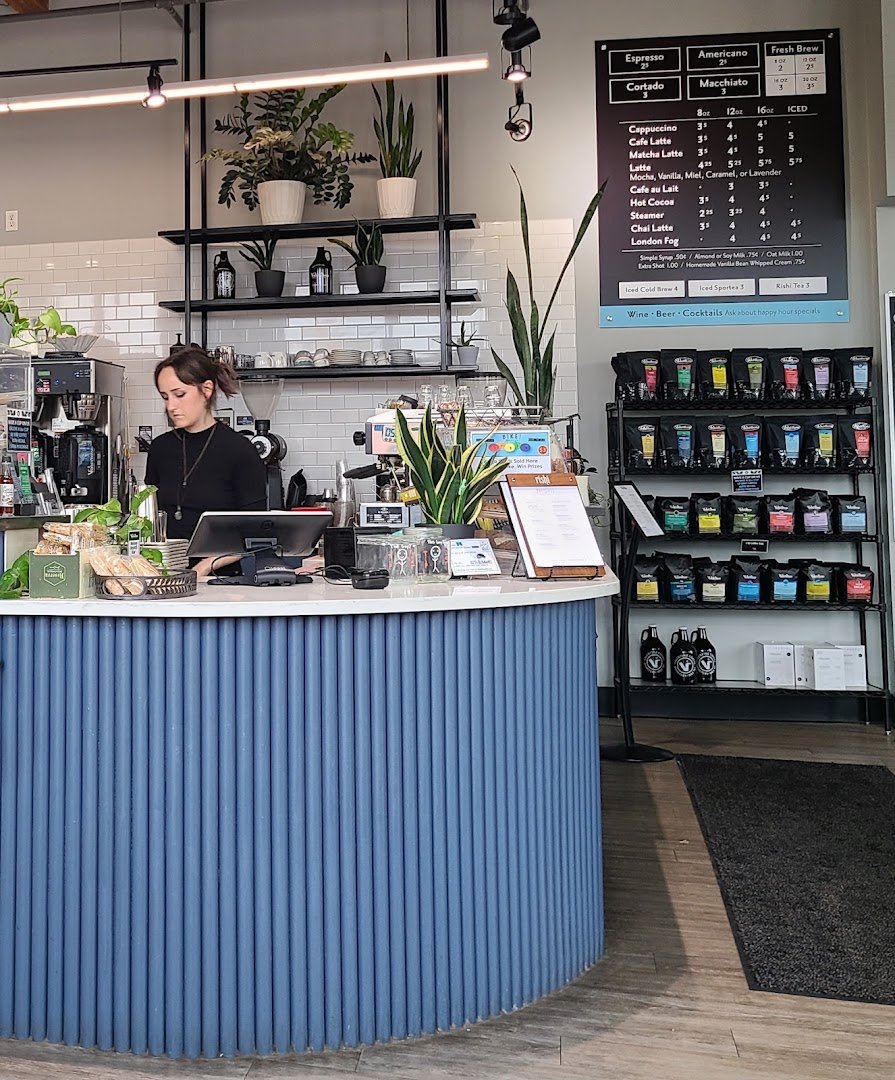 Interior of Valentine Coffee Roasters Third Ward, specialty coffee shop in Milwaukee