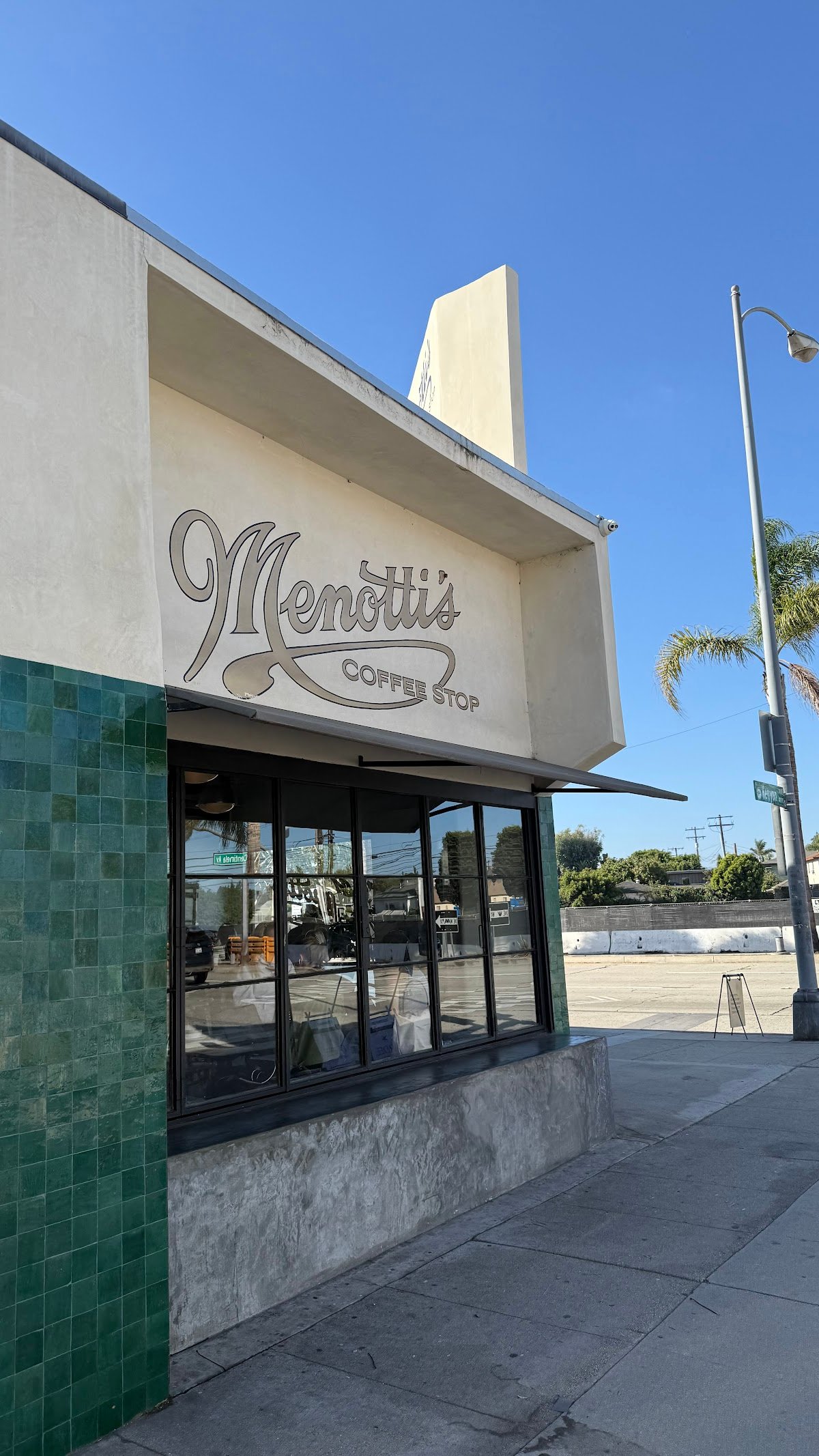 Storefront of Menotti's Coffee Stop, specialty coffee shop in Los Angeles