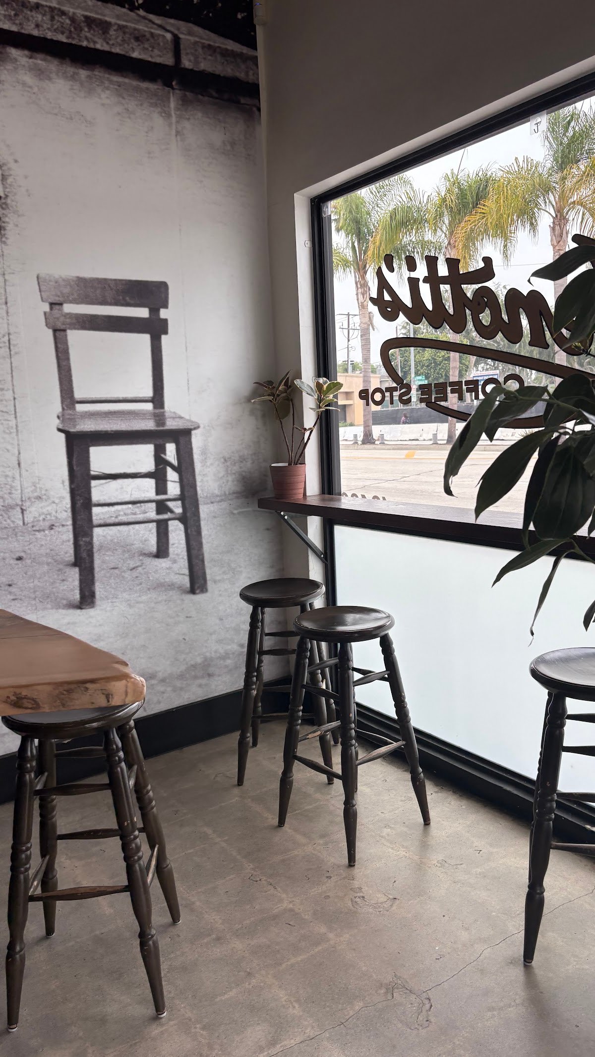 Interior of Menotti's Coffee Stop, specialty coffee shop in Los Angeles