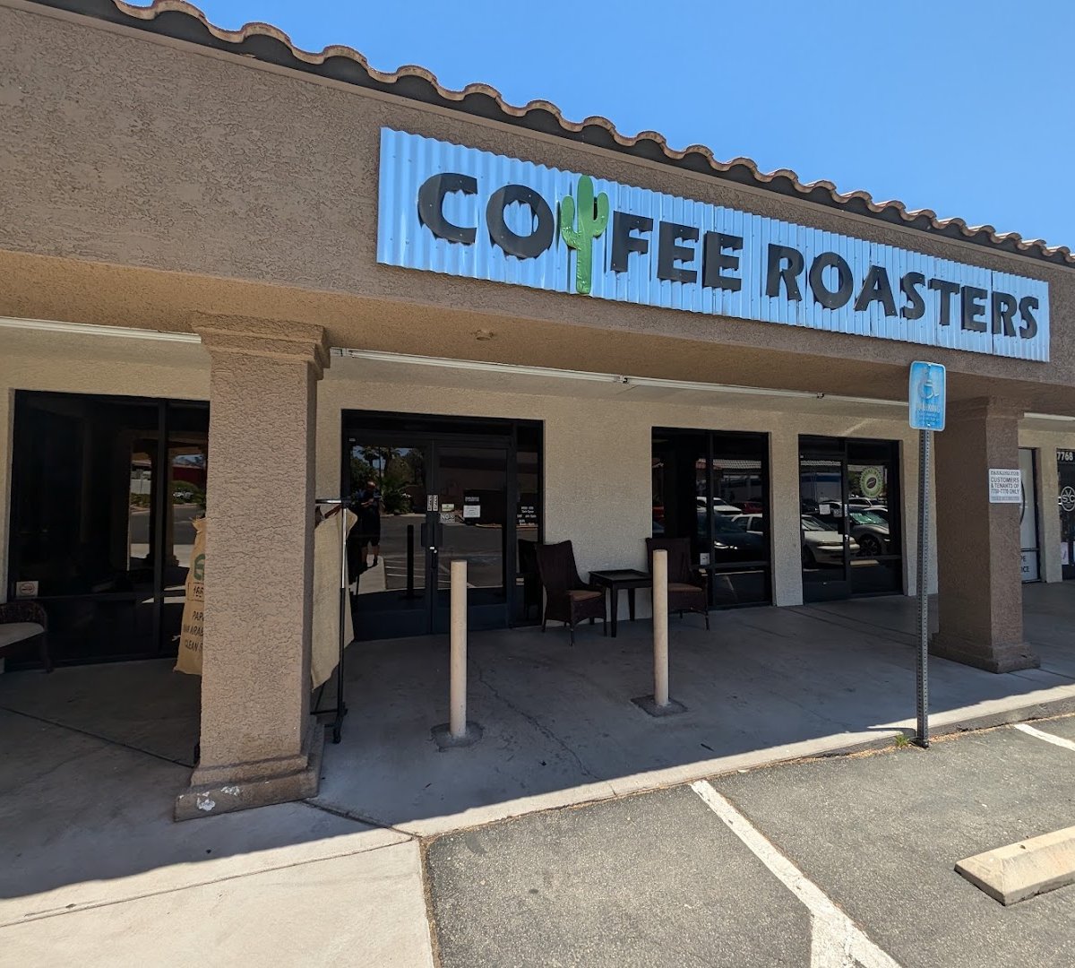 Storefront of Desert Wind Coffee Roasters, specialty coffee shop in Las Vegas