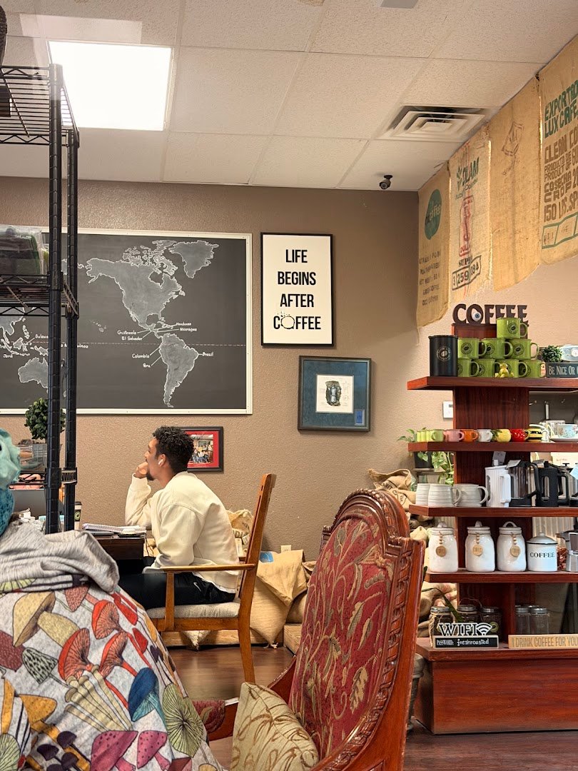 Interior of Desert Wind Coffee Roasters, specialty coffee shop in Las Vegas