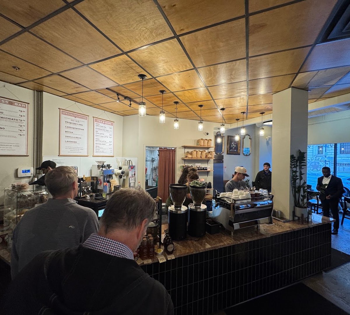 Interior of Rising Star Coffee Roasters, specialty coffee shop in Cleveland