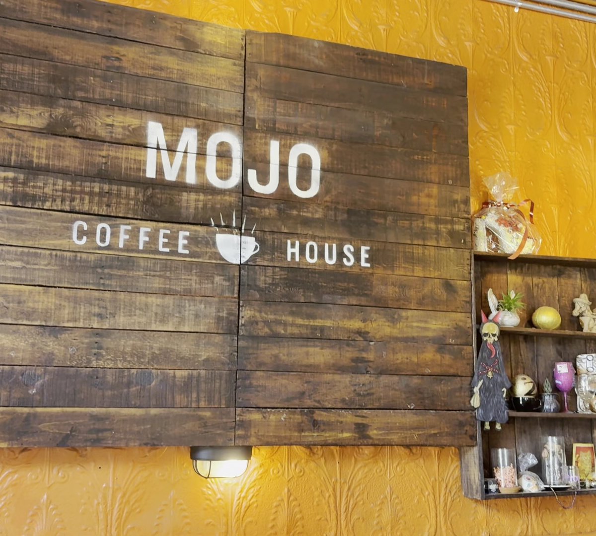 Interior of Mojo Coffee House, specialty coffee shop in New Orleans