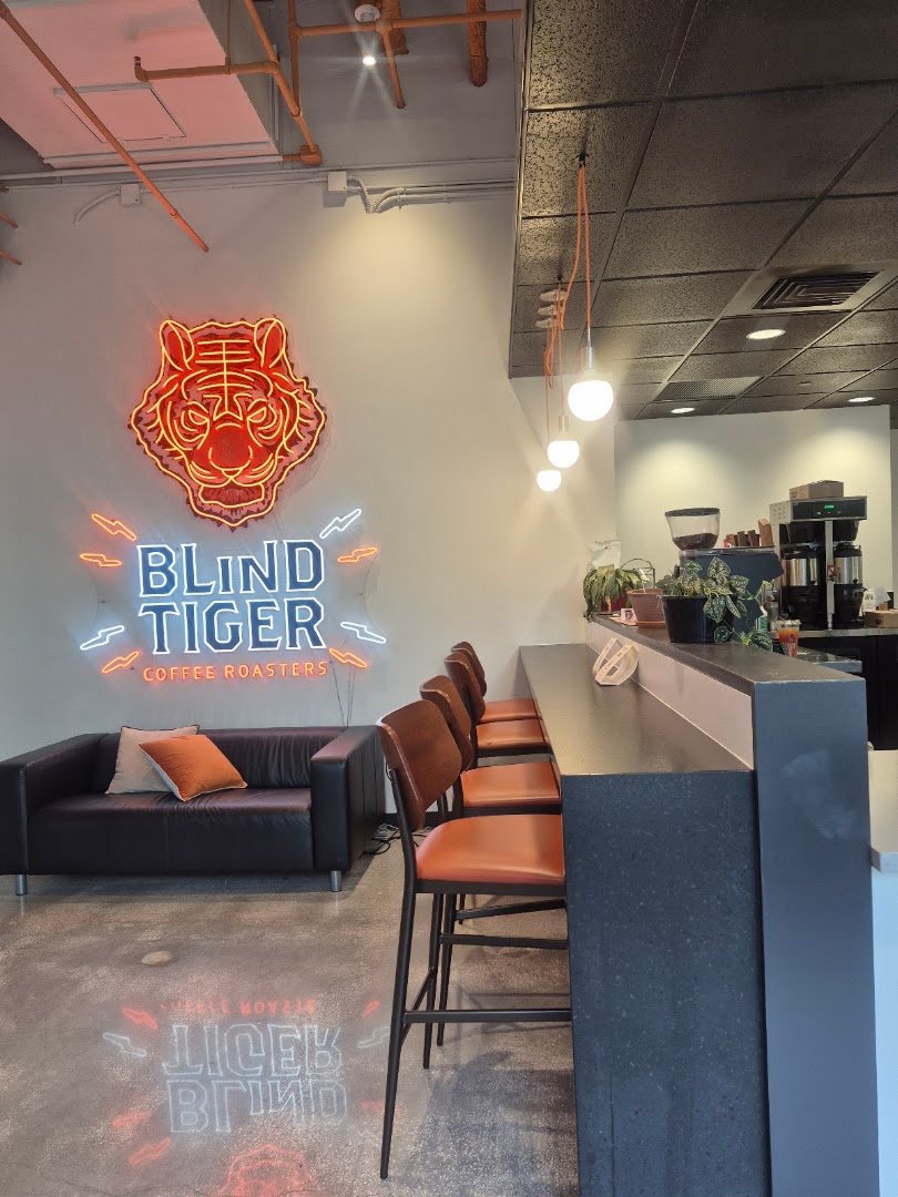 Interior of Blind Tiger Coffee Roasters, specialty coffee shop in Tampa-St. Petersburg