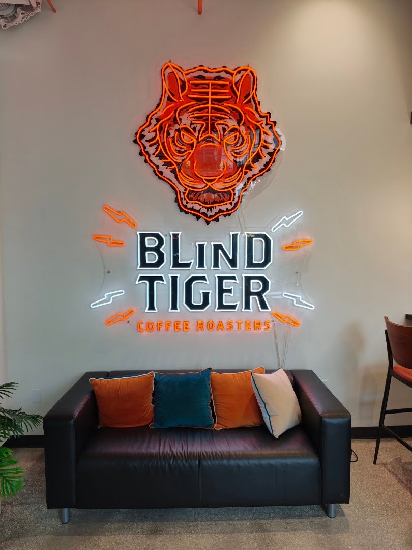 Interior of Blind Tiger Coffee Roasters, specialty coffee shop in Tampa-St. Petersburg