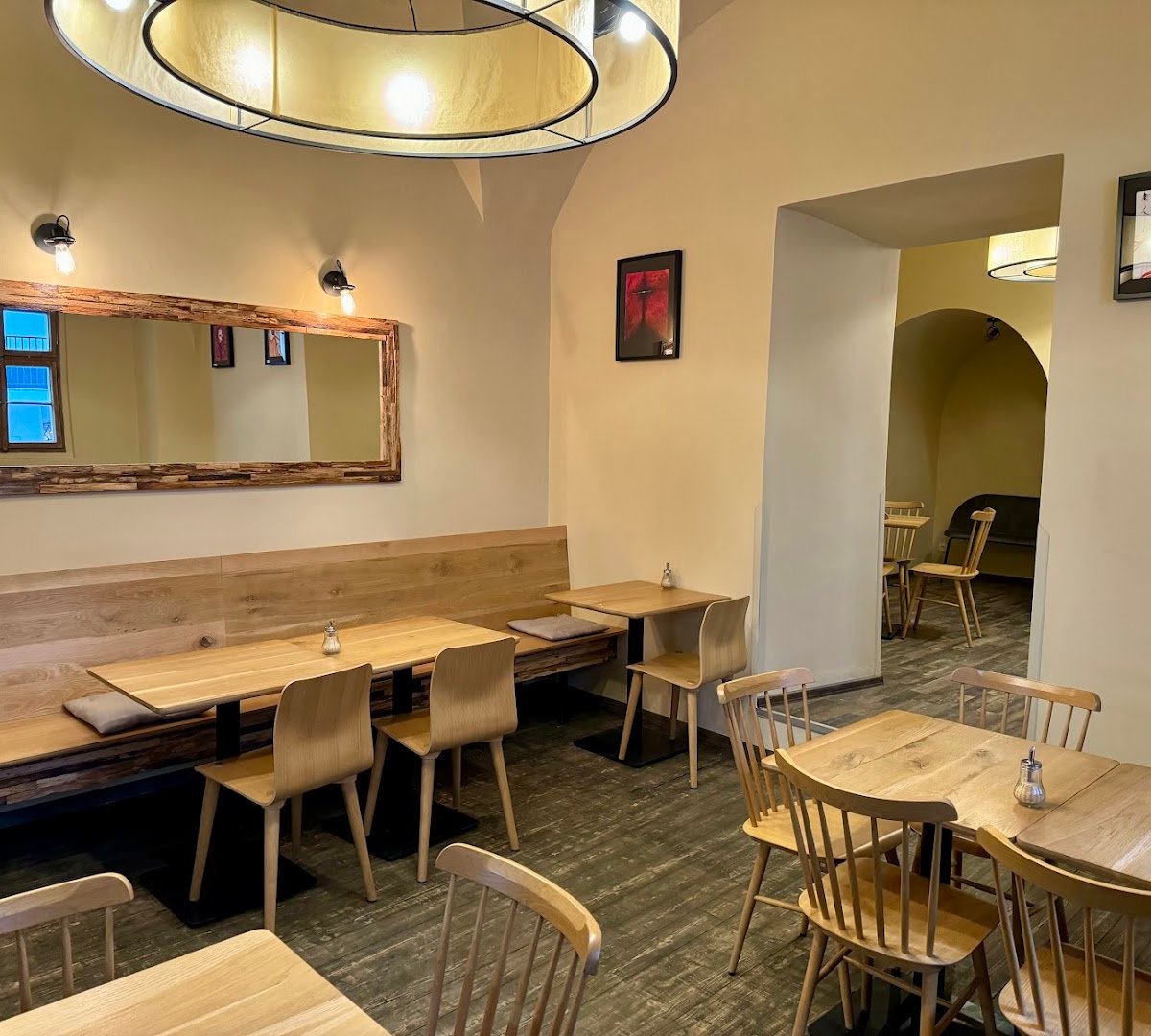Interior of Kaférna, specialty coffee shop in Prague