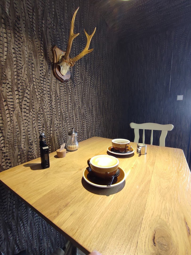 Interior of Kaférna, specialty coffee shop in Prague