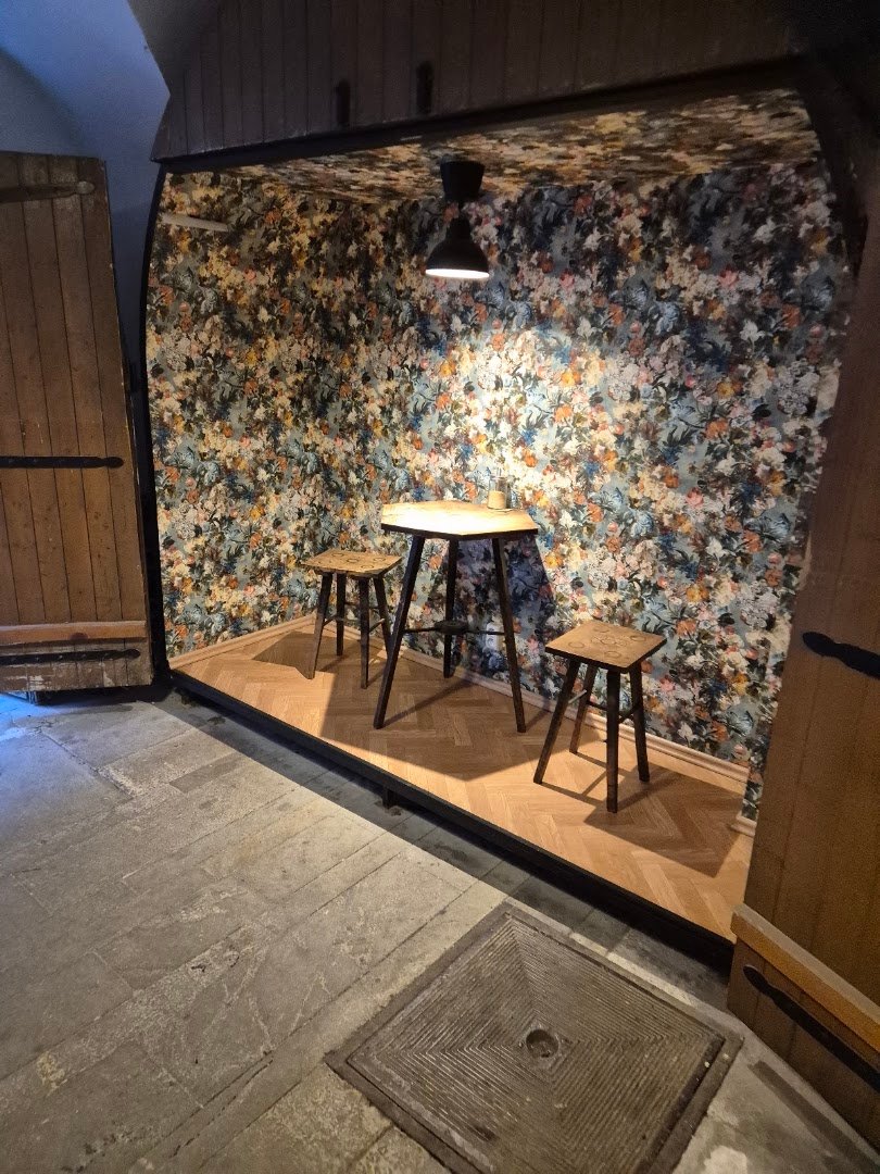 Interior of Kaférna, specialty coffee shop in Prague