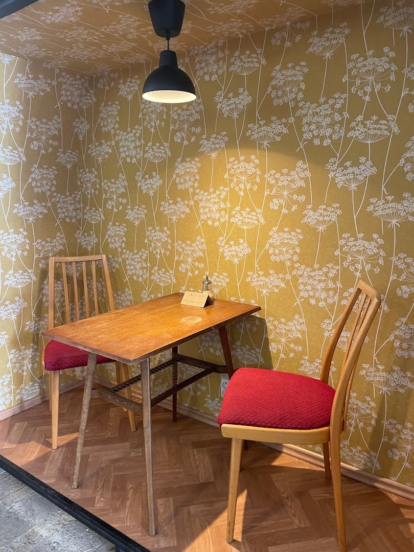 Interior of Kaférna, specialty coffee shop in Prague