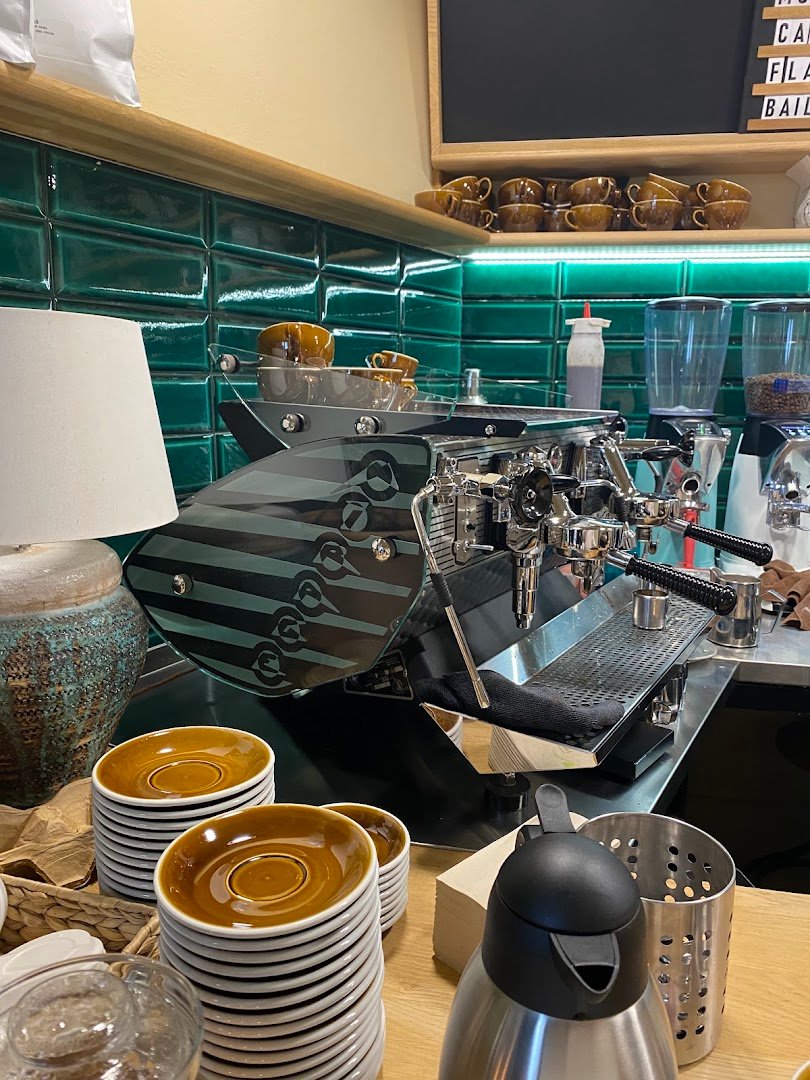 Interior of Kaférna, specialty coffee shop in Prague