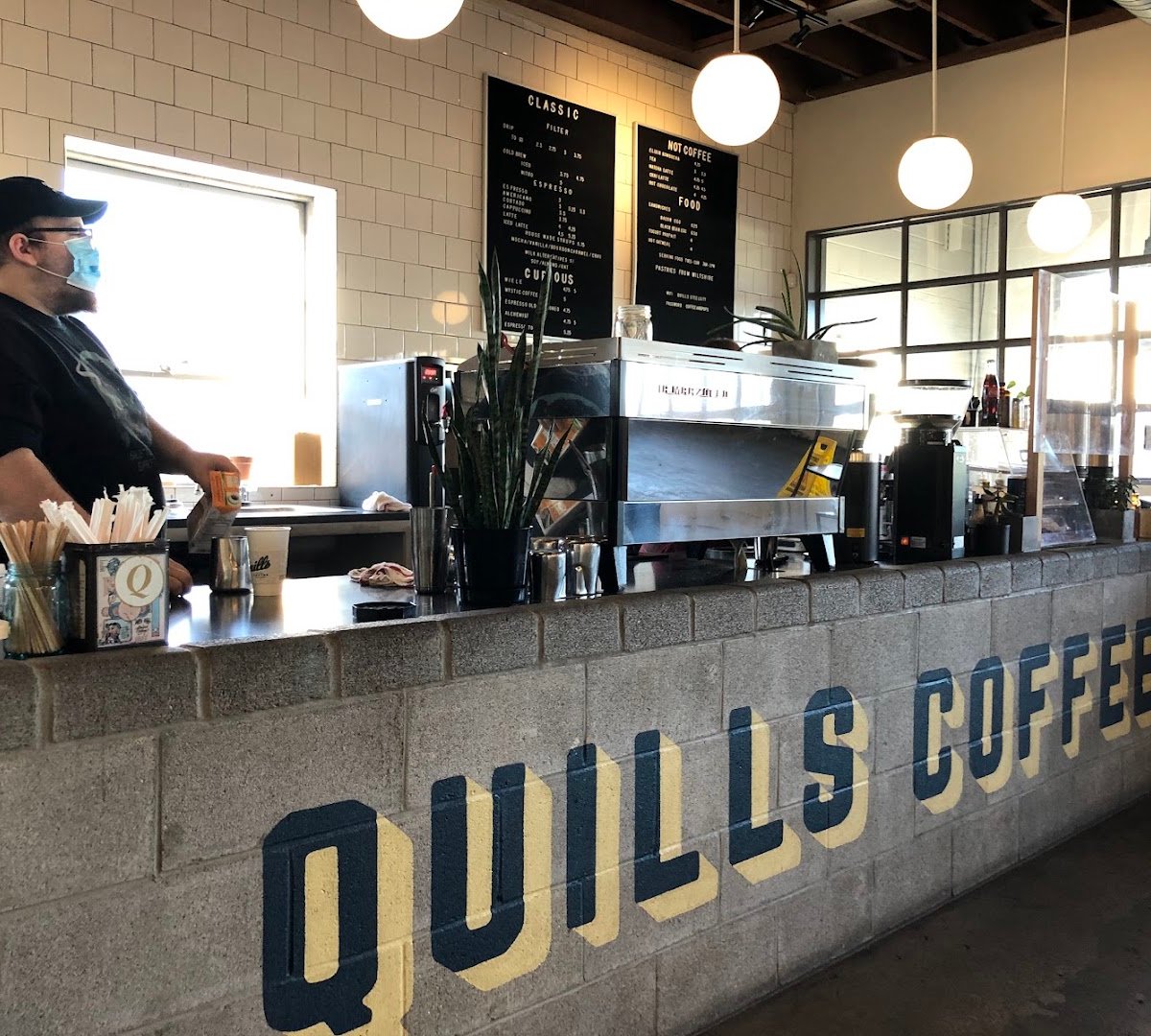 Interior of Quills Coffee, specialty coffee shop in Louisville