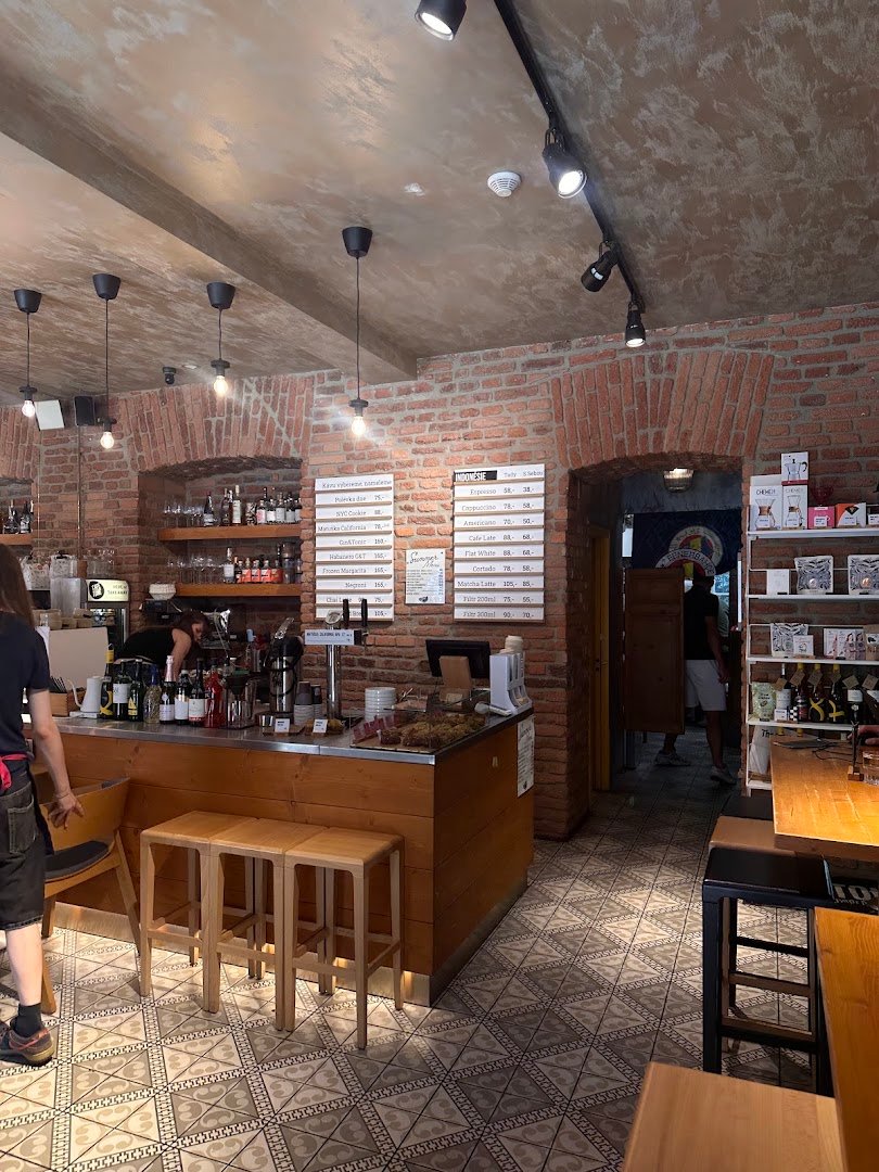 Interior of CAFE TONE BISTRO, specialty coffee shop in Prague
