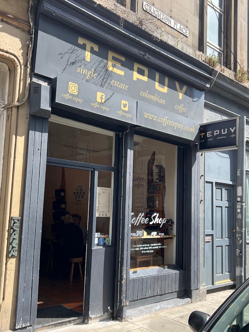 Storefront of Coffee Tepuy | Cafe | Specialty Colombian Coffee shop in Edinburgh UK, specialty coffee shop in Edinburgh