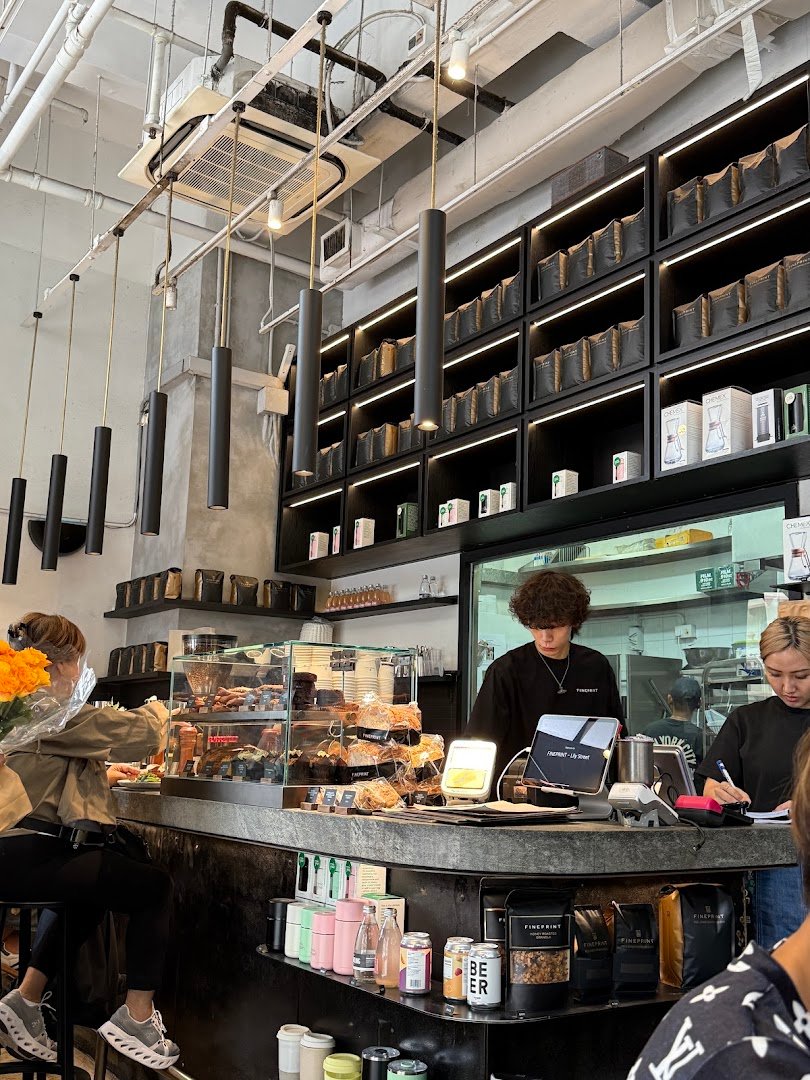 Interior of FINEPRINT, specialty coffee shop in Hong Kong