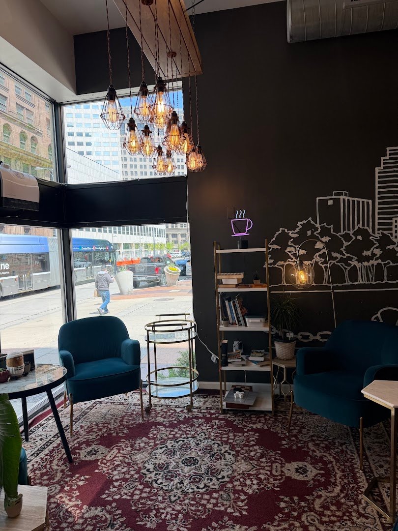 Interior of Lion Heart Coffee, specialty coffee shop in Cleveland