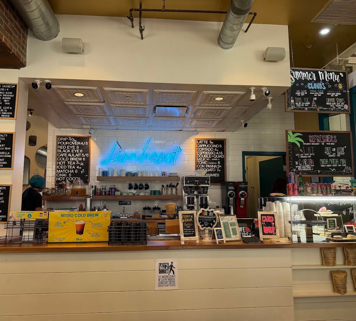 Interior of Lion Heart Coffee, specialty coffee shop in Cleveland