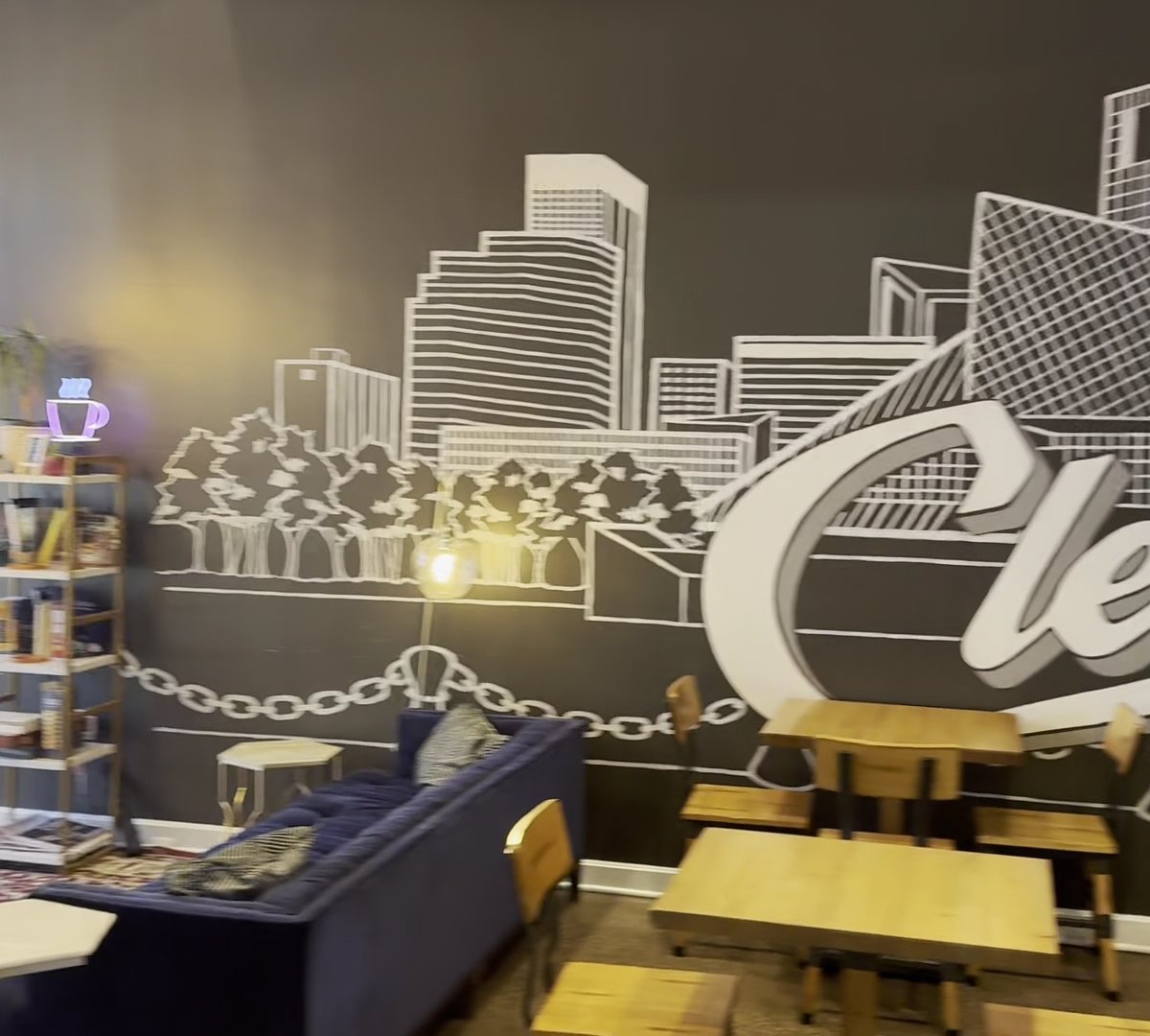 Interior of Lion Heart Coffee, specialty coffee shop in Cleveland