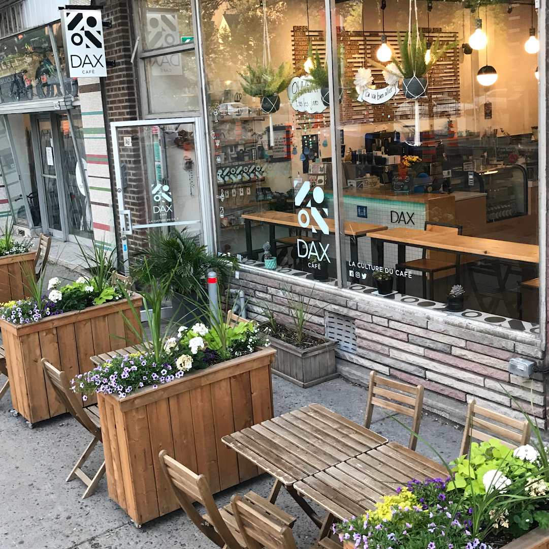 Storefront of Café DAX, specialty coffee shop in Montreal