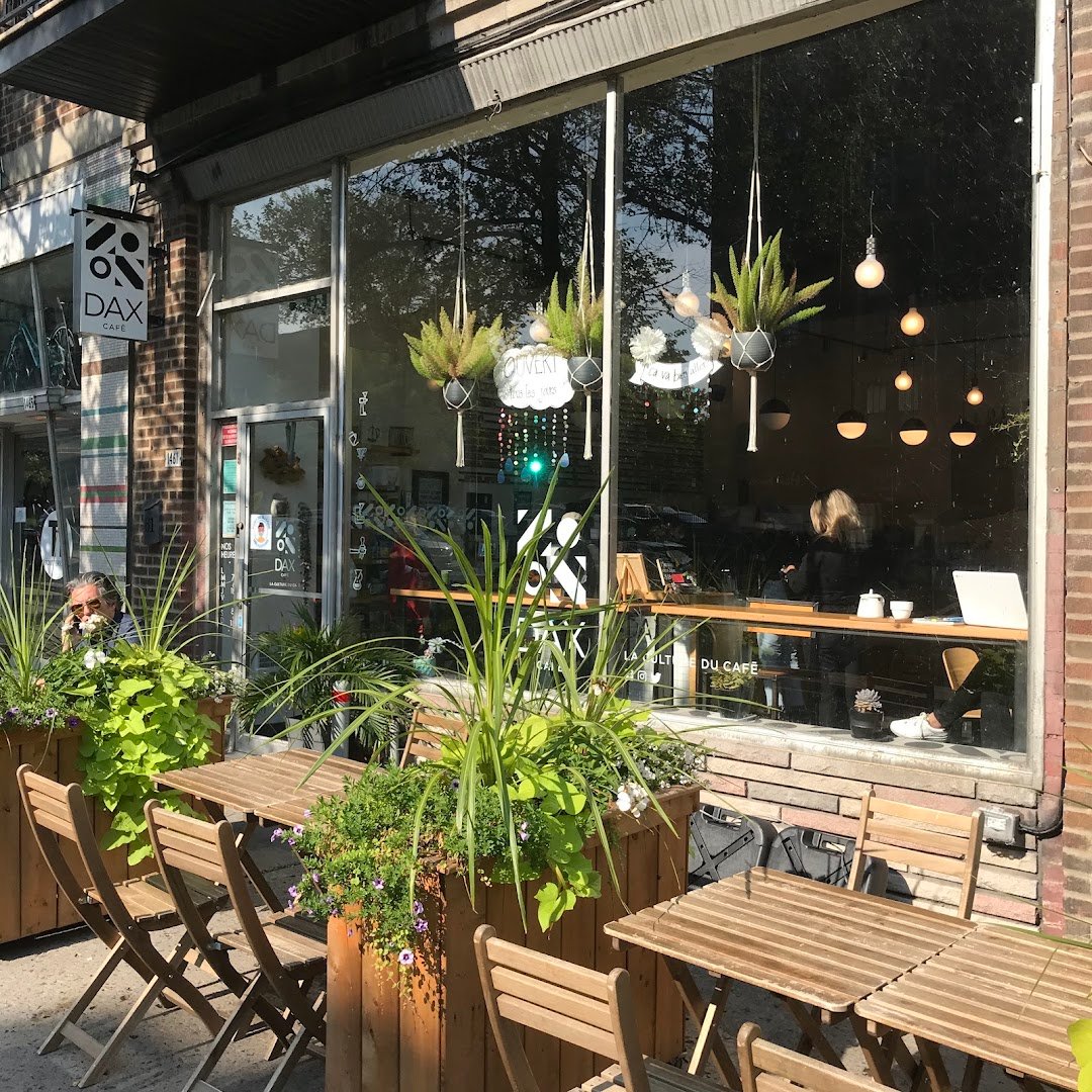 Storefront of Café DAX, specialty coffee shop in Montreal