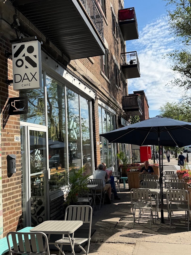 Storefront of Café DAX, specialty coffee shop in Montreal