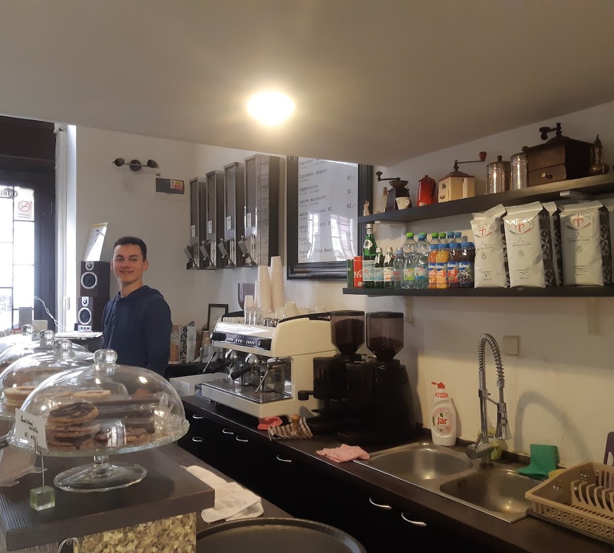 Interior of Caffé Triesté, specialty coffee shop in Prague