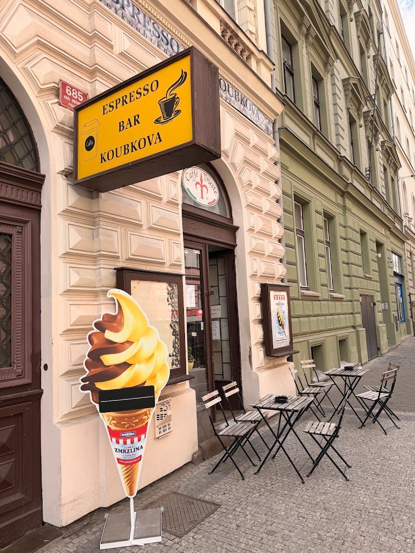 Storefront of Caffé Triesté, specialty coffee shop in Prague