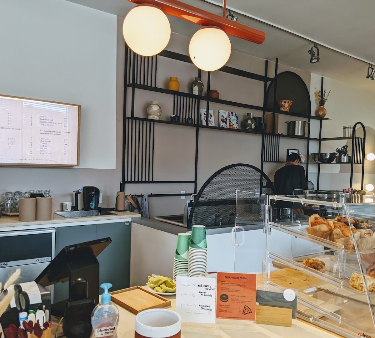 Interior of Café Pista, specialty coffee shop in Montreal