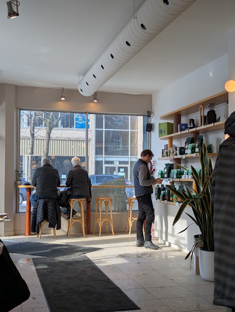 Interior of Café Pista, specialty coffee shop in Montreal