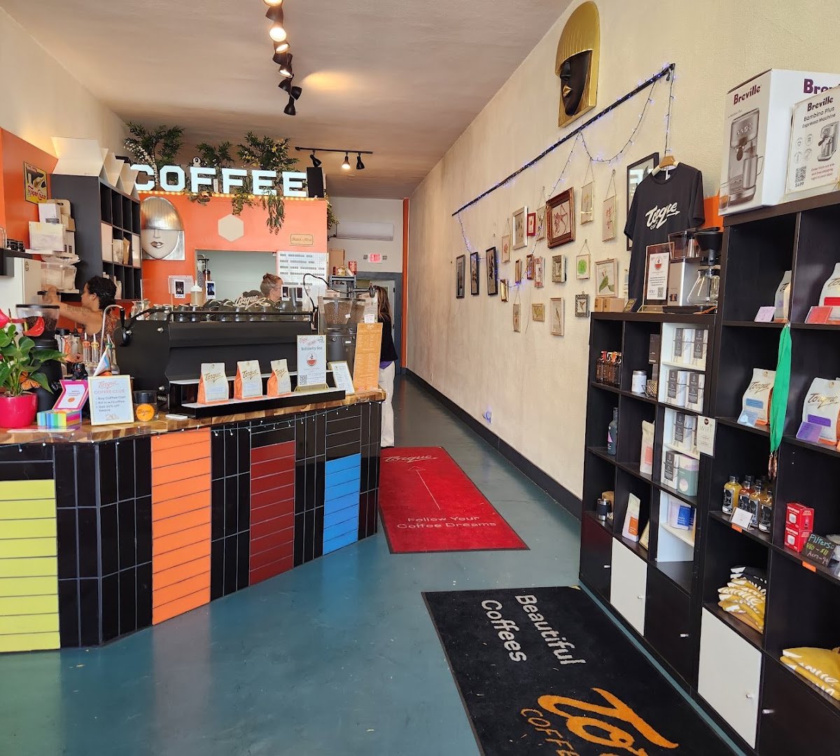 Interior of Torque Coffee, specialty coffee shop in San Diego
