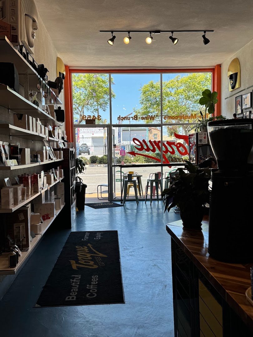 Interior of Torque Coffee, specialty coffee shop in San Diego