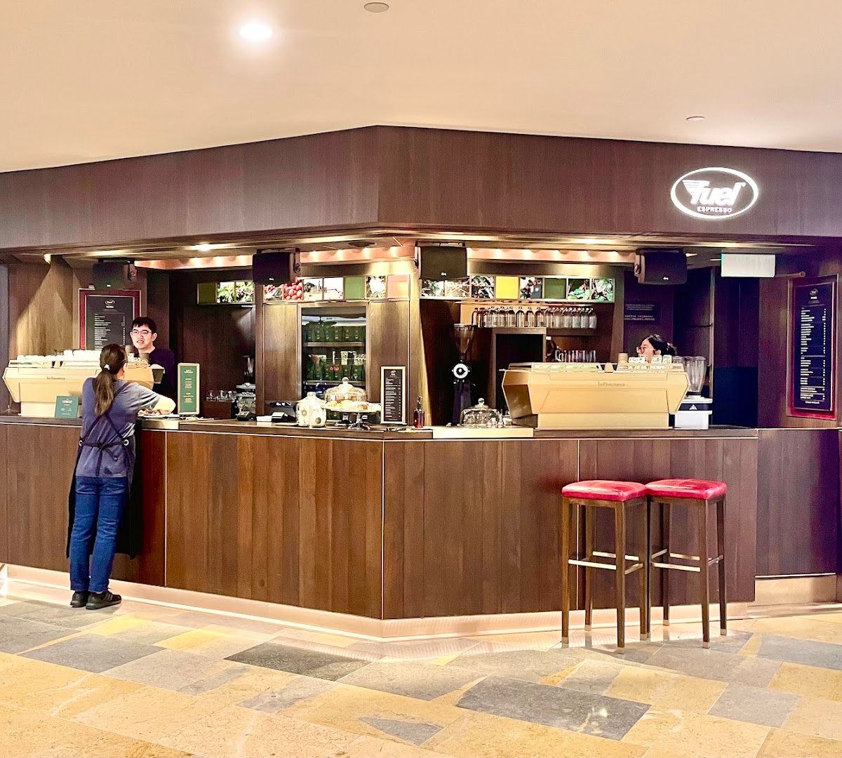 Interior of Fuel Espresso, specialty coffee shop in Hong Kong