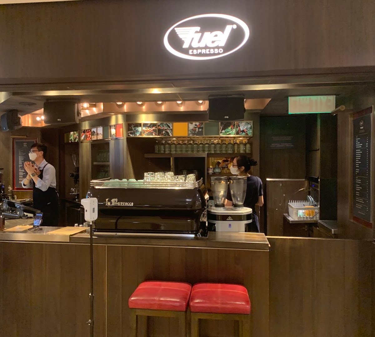Interior of Fuel Espresso, specialty coffee shop in Hong Kong