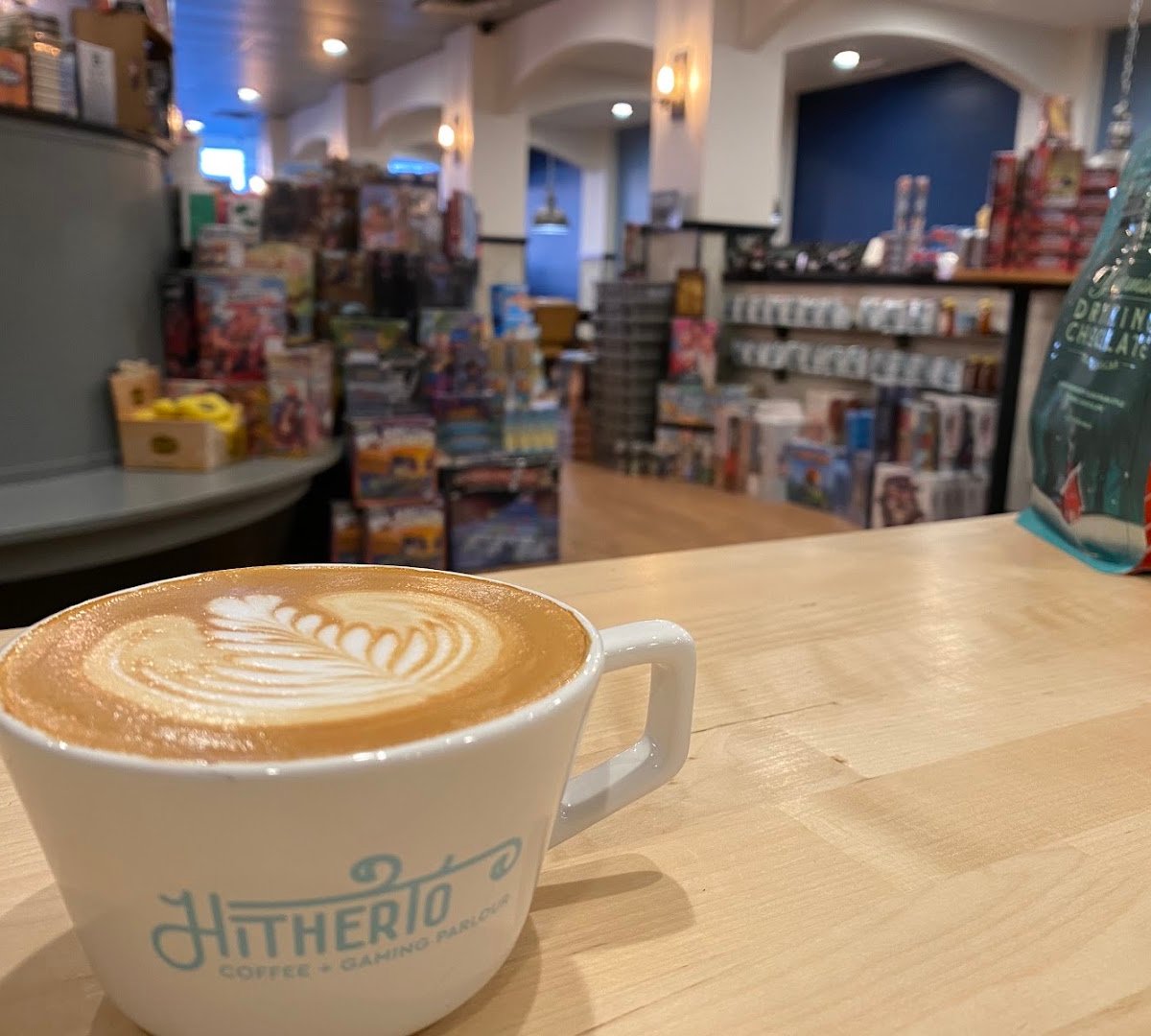 Coffee at Hitherto Coffee and Gaming Parlour, specialty coffee shop in Indianapolis