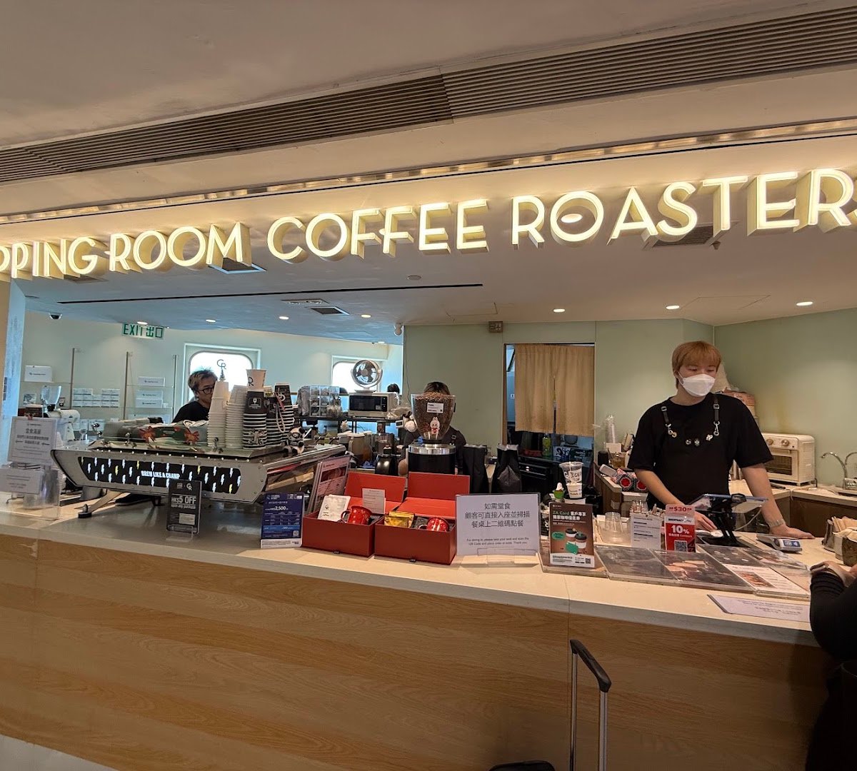 Interior of Cupping Room, specialty coffee shop in Hong Kong