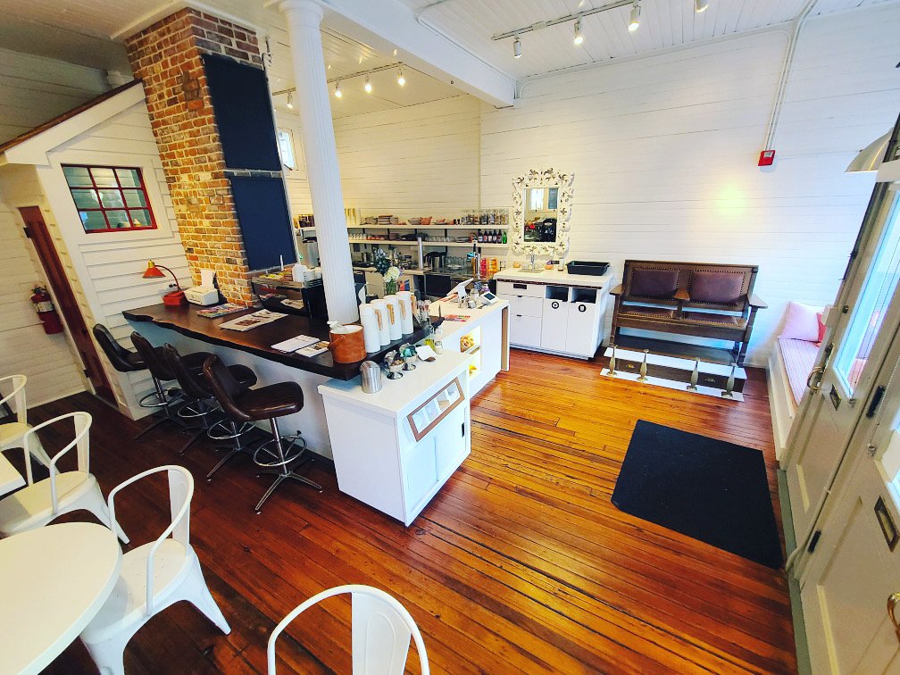 Interior of Rise 'n Shine Coffee Bar, specialty coffee shop in Providence
