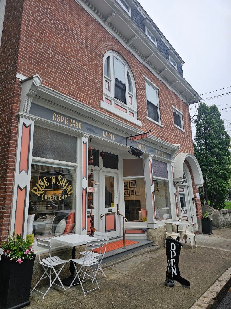 Storefront of Rise 'n Shine Coffee Bar, specialty coffee shop in Providence
