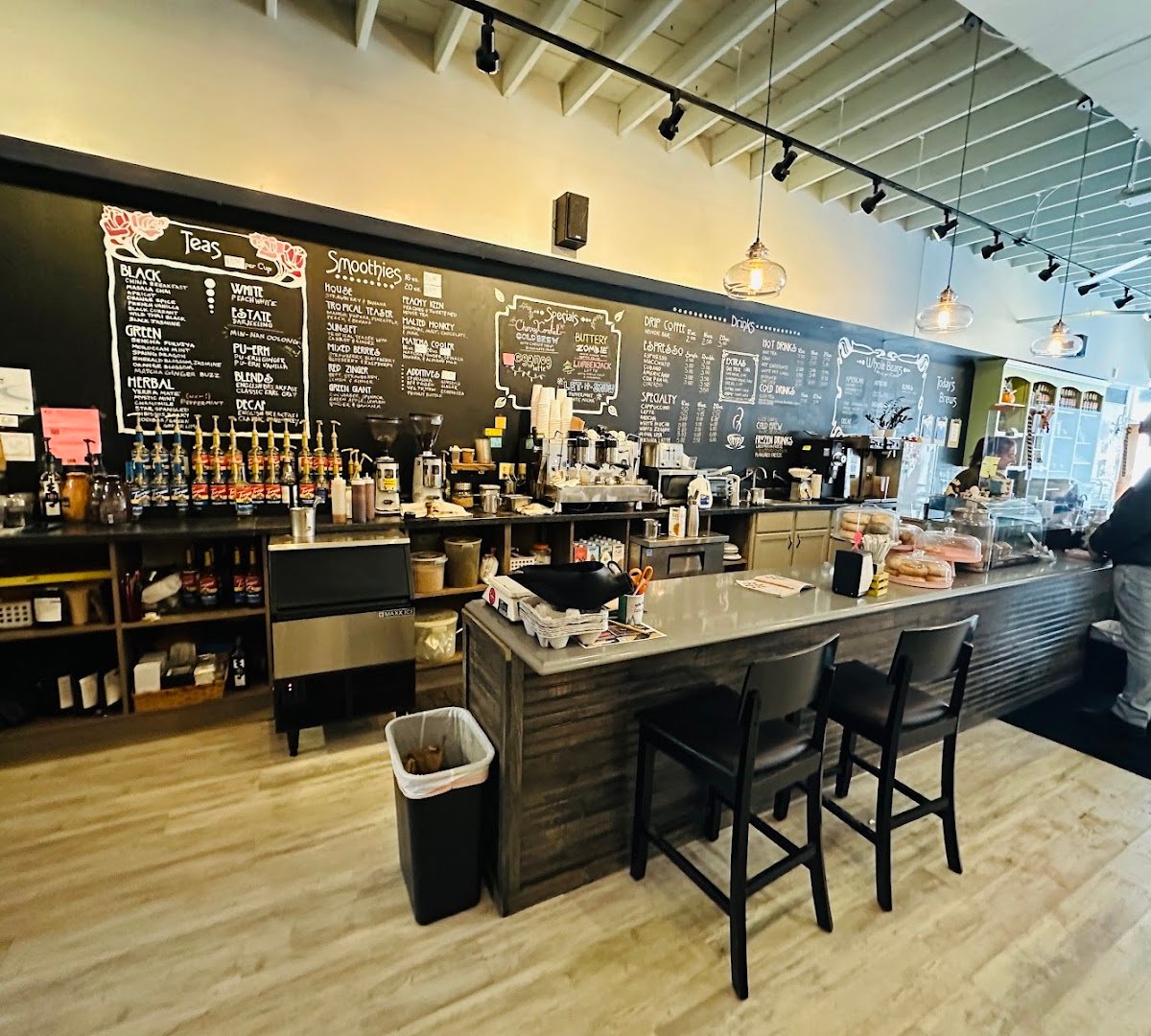 Interior of Monon Coffee Company, specialty coffee shop in Indianapolis