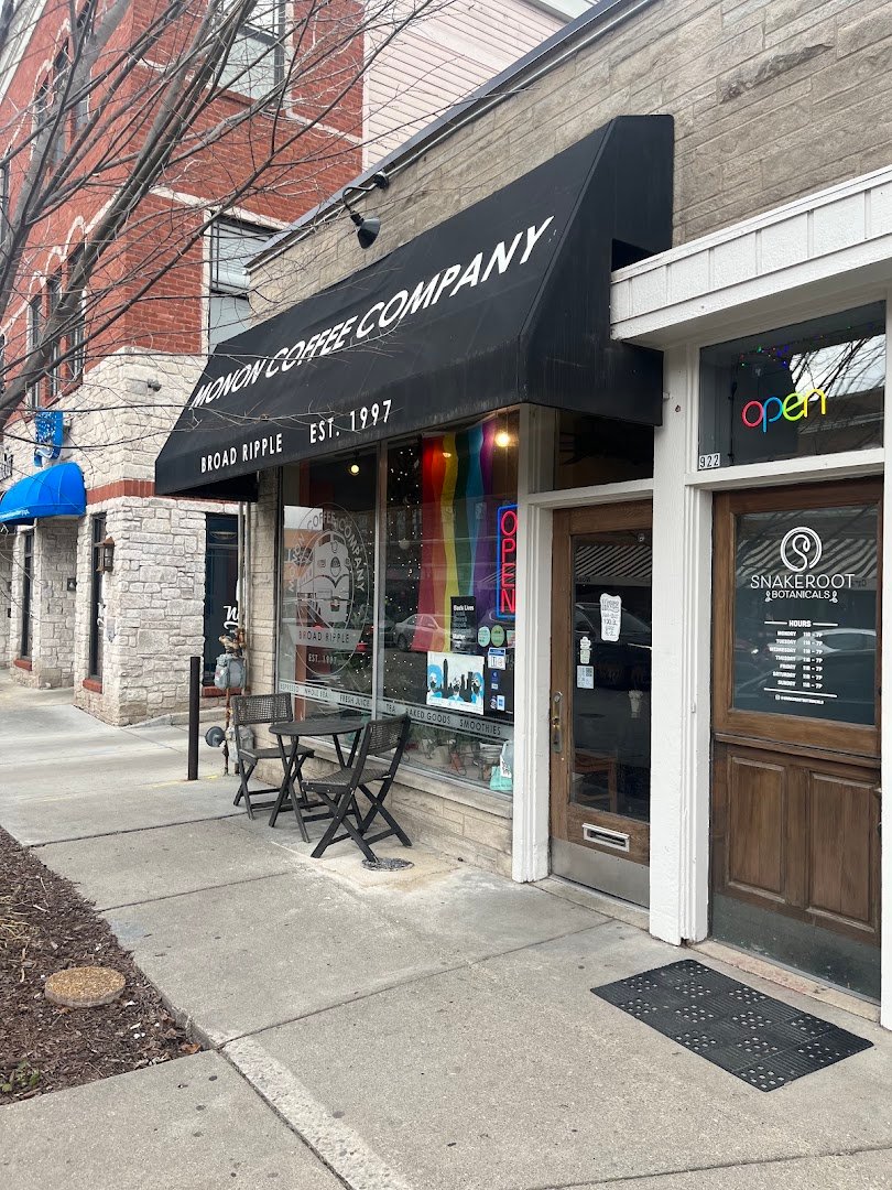 Storefront of Monon Coffee Company, specialty coffee shop in Indianapolis