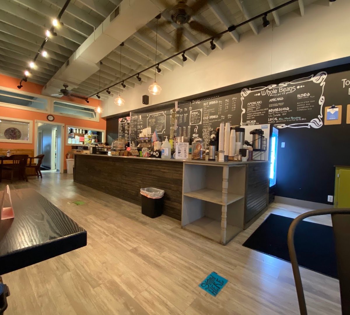Interior of Monon Coffee Company, specialty coffee shop in Indianapolis