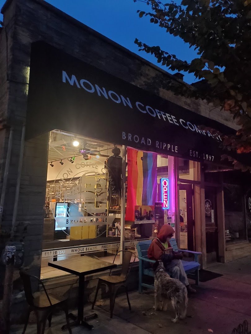 Storefront of Monon Coffee Company, specialty coffee shop in Indianapolis