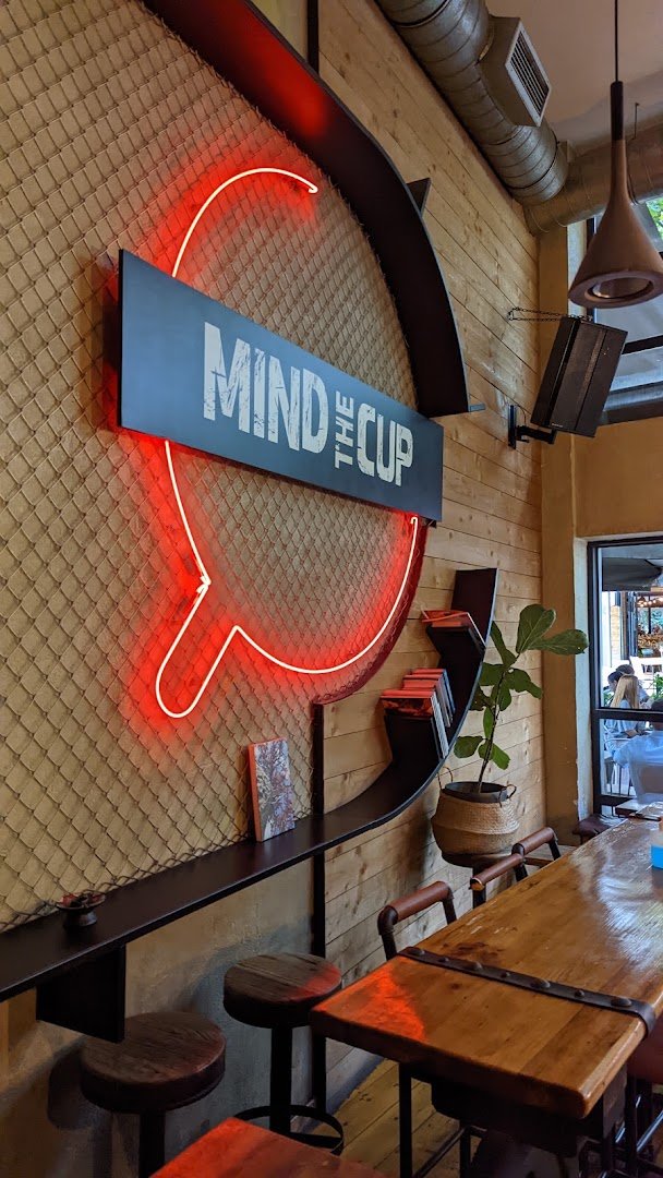 Interior of Mind The Cup, specialty coffee shop in Athens