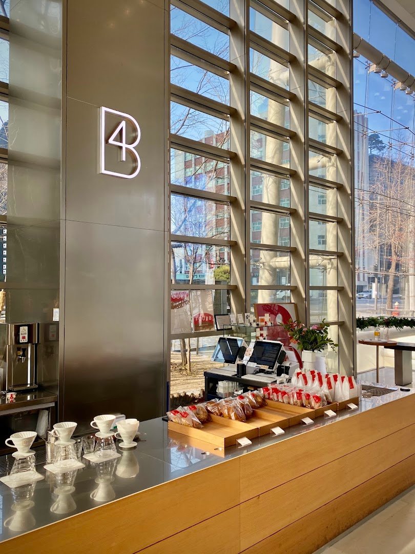 Interior of FourB, specialty coffee shop in Seoul