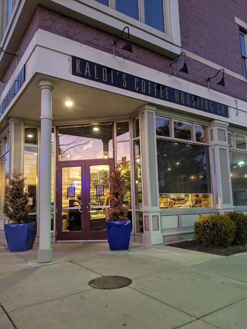 Storefront of Kaldi's Coffee on Skinker, specialty coffee shop in St. Louis
