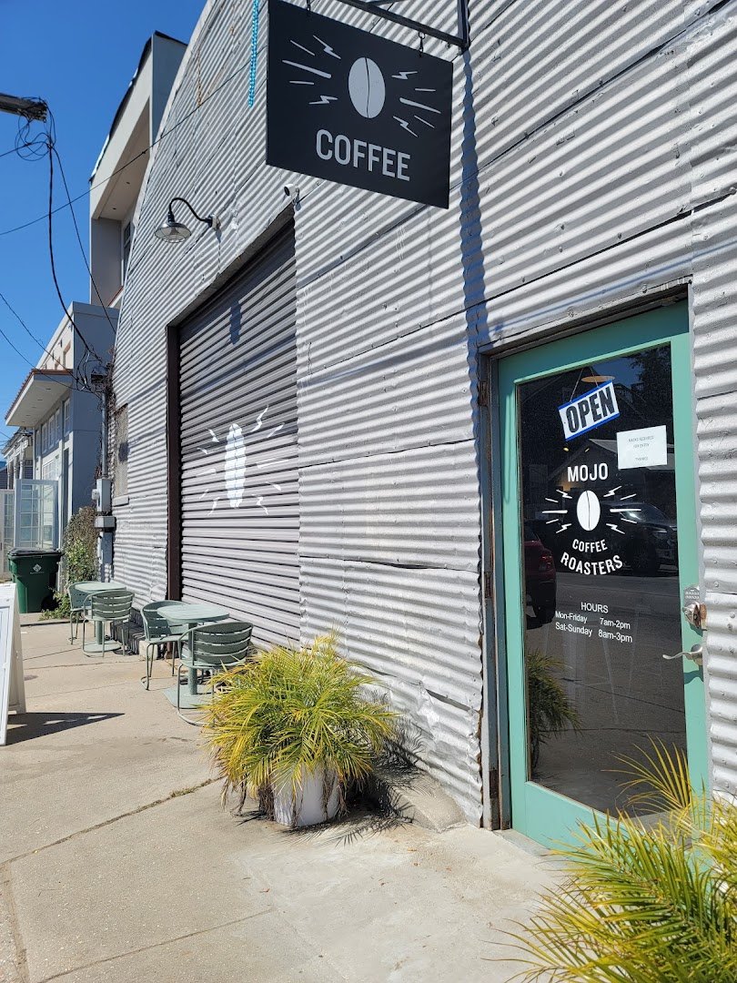 Storefront of Mojo Coffee Roasters, specialty coffee shop in New Orleans