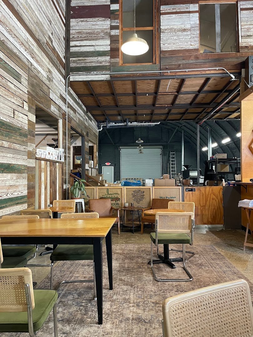 Interior of Mojo Coffee Roasters, specialty coffee shop in New Orleans